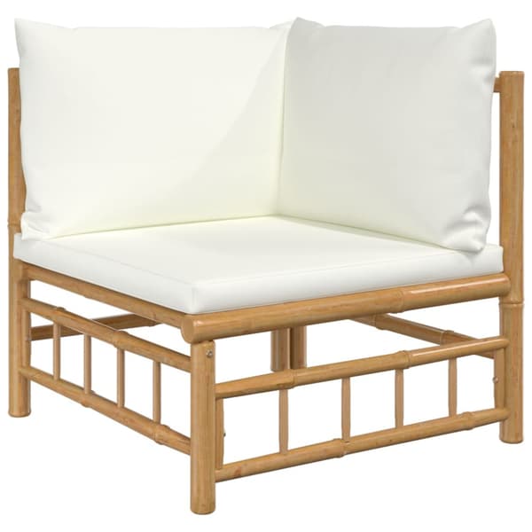 Loungegrupp 8 delar gräddvita dynor bambu