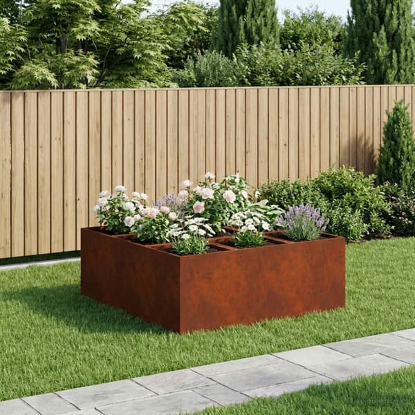 Trädgårdsplanterare Rostig 100 x 100 x 30 cm