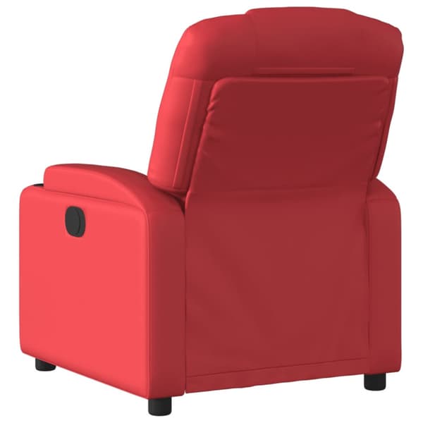 Elektrisk reclinerfåtölj röd konstläder