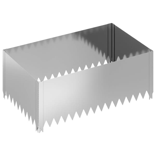 Kant för gräsmatta 4 pcs 100 x 60 x 35 cm Stål Silver
