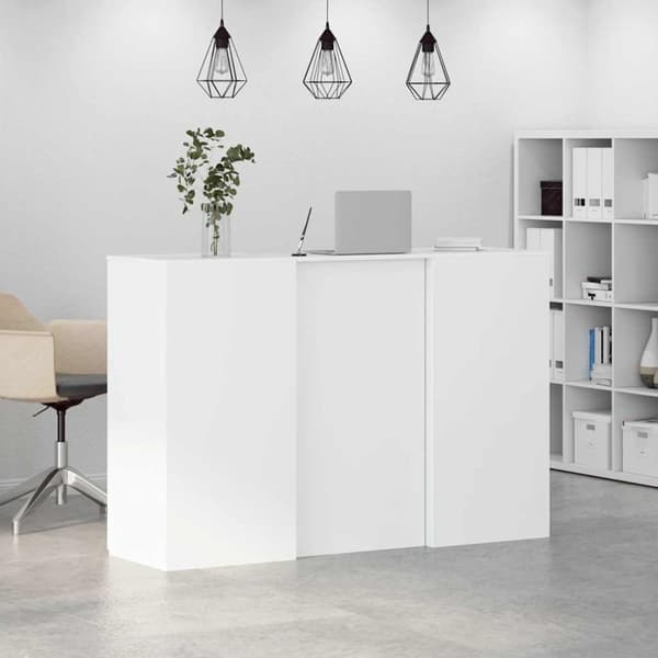Receptionsdisk vit 155x50x103,5 cm konstruerat trä