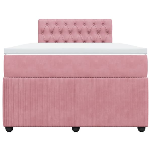 Ramsäng med madrass rosa 120x190 cm sammet