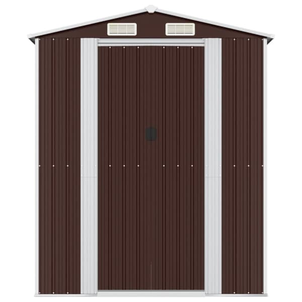 Trädgårdsskjul mörkbrun 192x606x223 cm galvaniserat stål