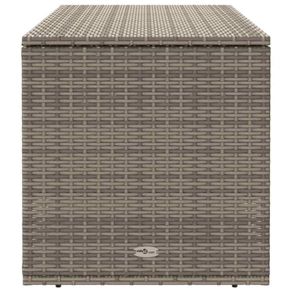 Kuddlåda för utomhusbruk grå 100x55x55,5 cm konstrotting