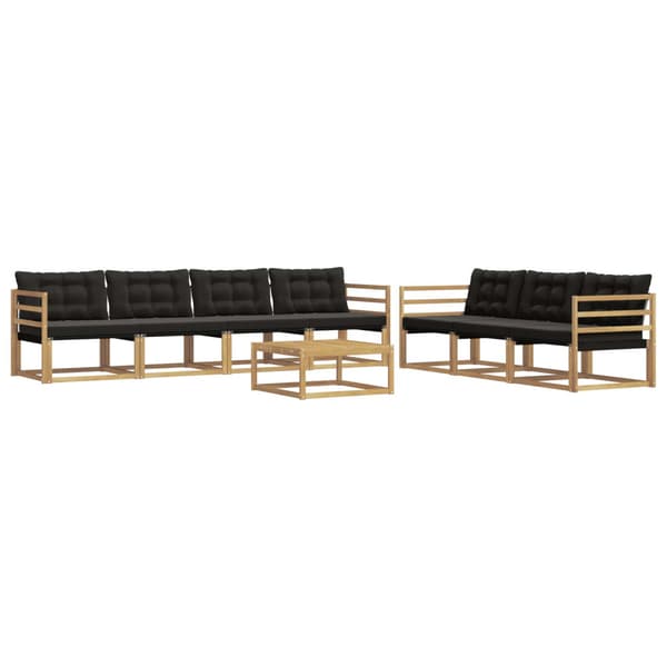 Utomhussoffset 8 pcs Vit och svart