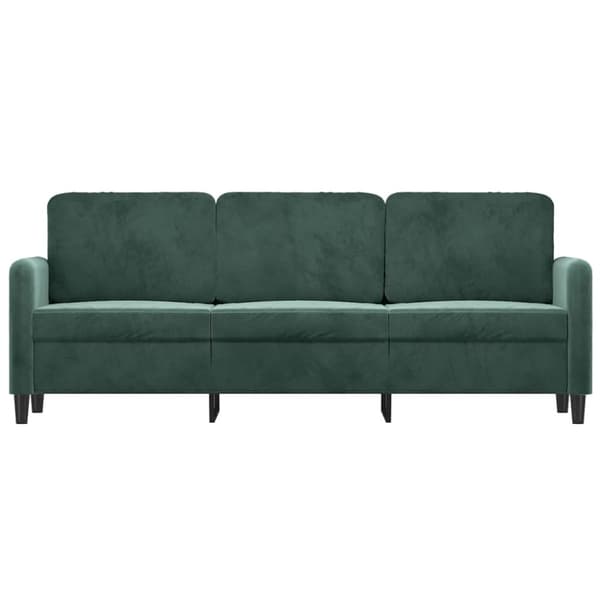 3-sitssoffa mörkgrön 180 cm sammet