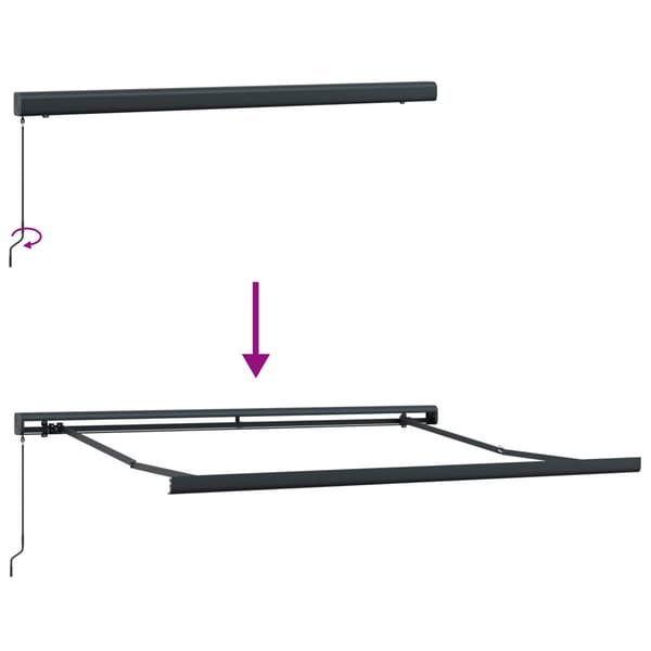 Utfällbar markis Vit 350 x 250 cm Tyg och Metall