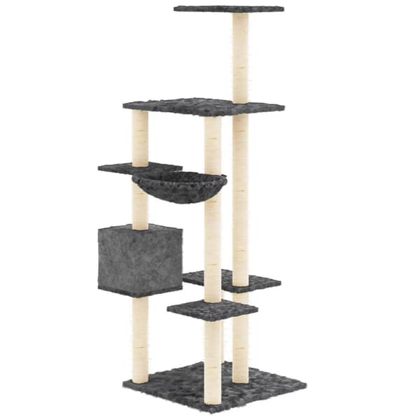 Klösträd med sisalpelare mörkgrå 142 cm