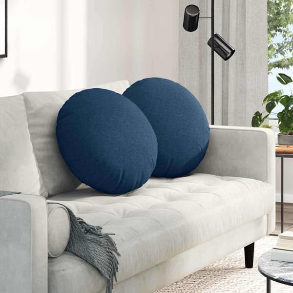 Sittkuddar 2 pcs Blå Ø50 x 19 cm tyg
