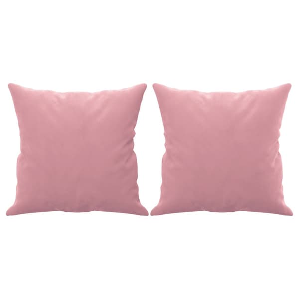 2-sitssoffa med prydnadskuddar rosa 120 cm sammet