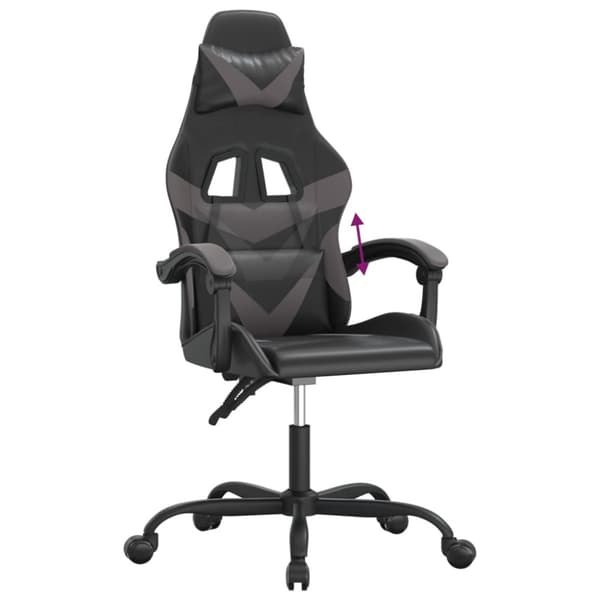 Gamingstol svart och grå konstläder