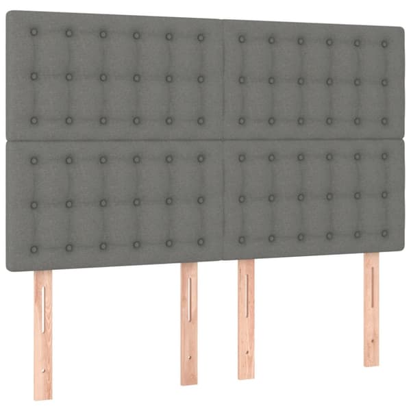Ramsäng med madrass mörkgrå 140x200 cm tyg