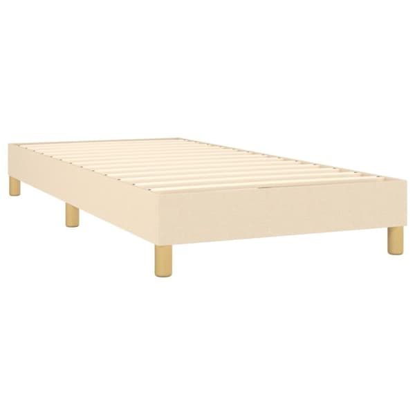 Boxspring-sängram cremefärgad 90x200 cm tyg