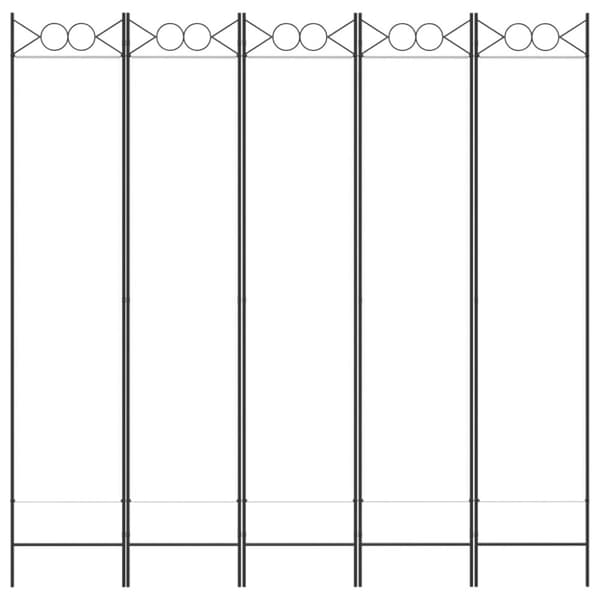 Rumsavdelare 5 paneler vit 200x200 cm tyg