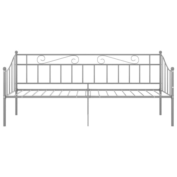 Sängram bäddsoffa grå metall 90x200 cm