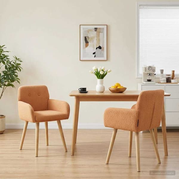 Matstolar 2 pcs Bouclé Beige 59 x 57 x 85 cm