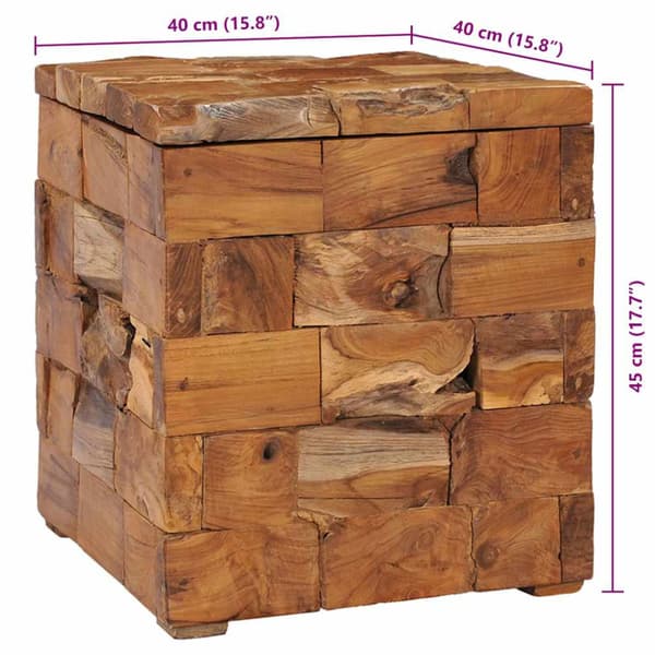 Förvaringspall massiv teak
