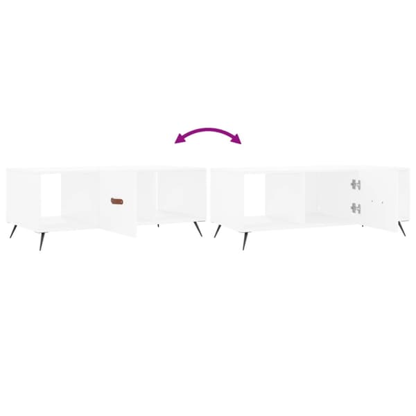 Soffbord vit 102x50x40 cm konstruerat trä