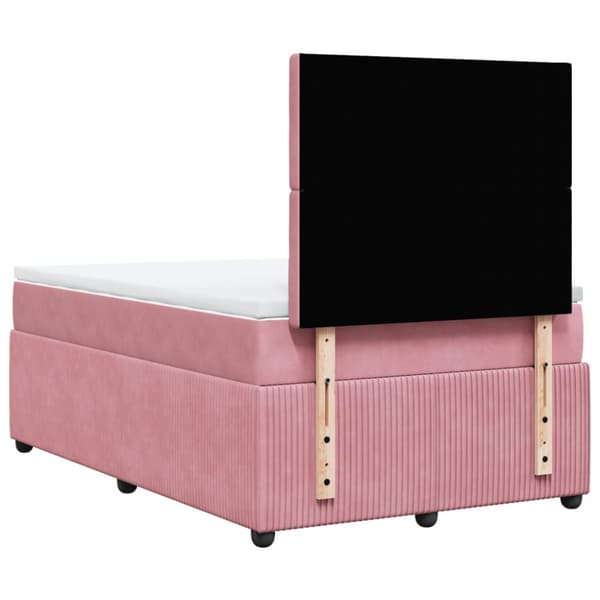 Ramsäng med madrass rosa 120x200 cm sammet