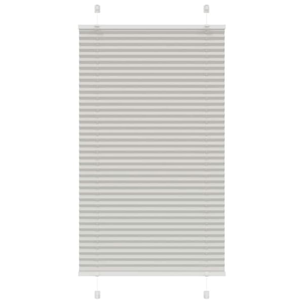 Plisserad persienn ljusgrå 75x100 cm tyg bredd 74,4cm polyester
