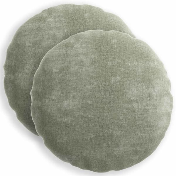 Kuddöverdrag 2 st HEERLEN Grön Ø 60 cm Chenilletyg