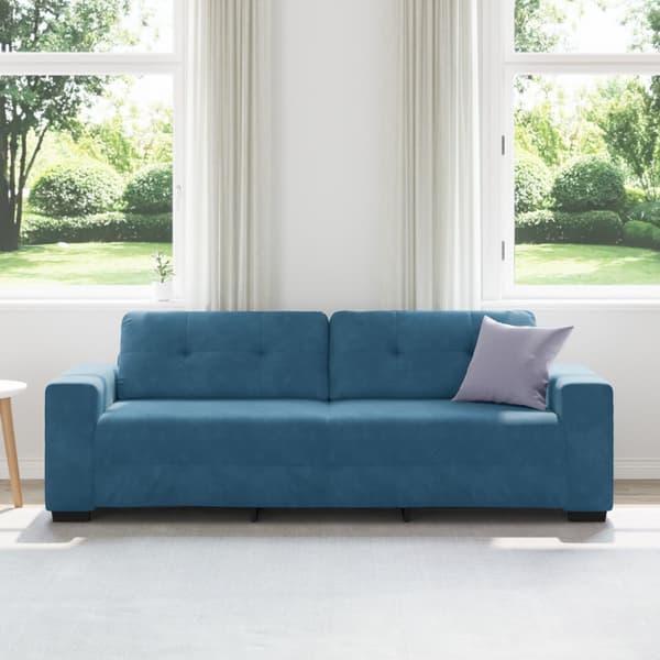 3-Sits soffa Blå 220 cm Sammet