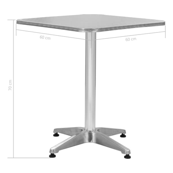 Trädgårdsbord silver 60x60x70 aluminium