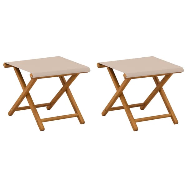 Deck Chair 2 pcs Massiv Eukalyptus Trä Beige