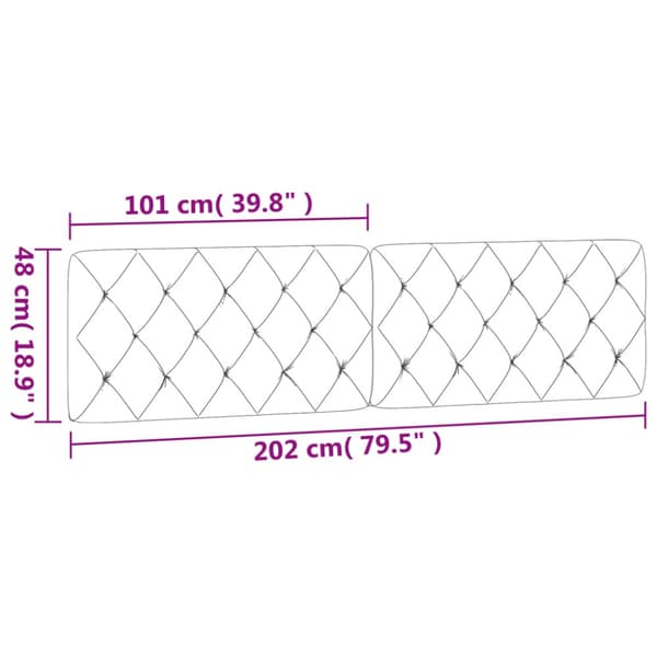Headboard Cushion Black 200 cm Velvet
