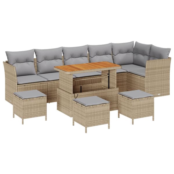 Trädgårdsoffset 10 pcs Beige konstrotting