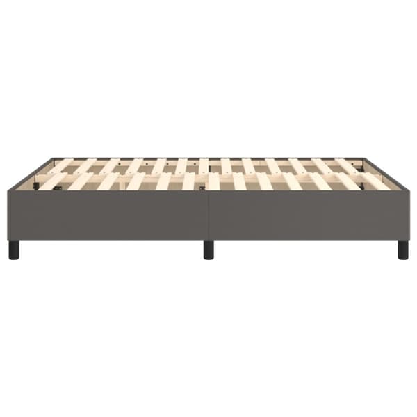 Boxspring-sängram grå 140x200 cm konstläder