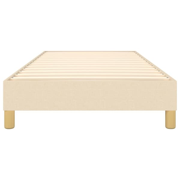 Boxspring-sängram gräddvit 90x190 cm tyg