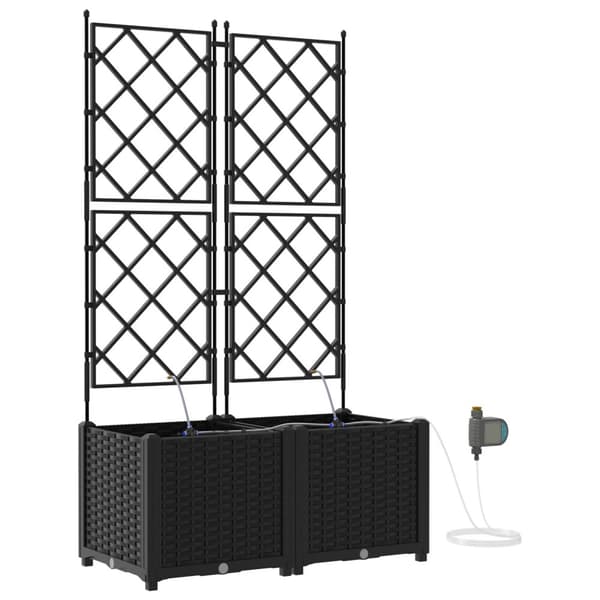 Trädgårdsplanterare 2 pcs Svart Plast
