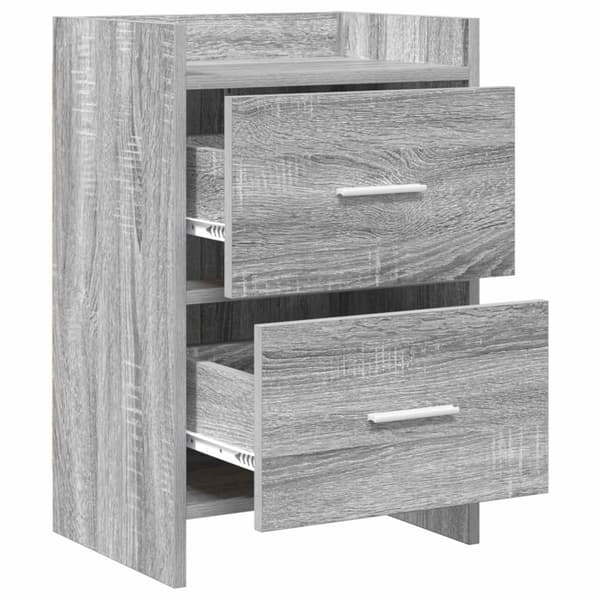 Sängbord 2 pcs Grå Sonoma 40 x 30 x 60 cm Konstruerat trä