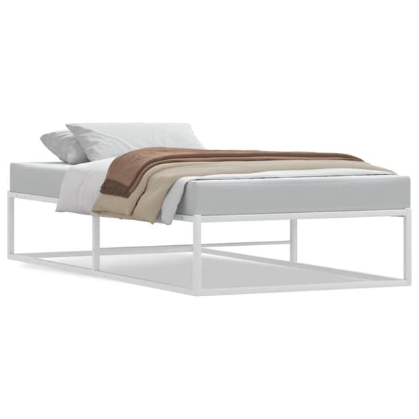 Sängram utan madrass vit 90x200 cm metall