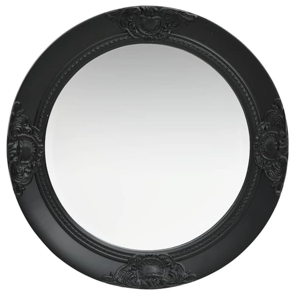 Väggspegel barockstil 50 cm svart