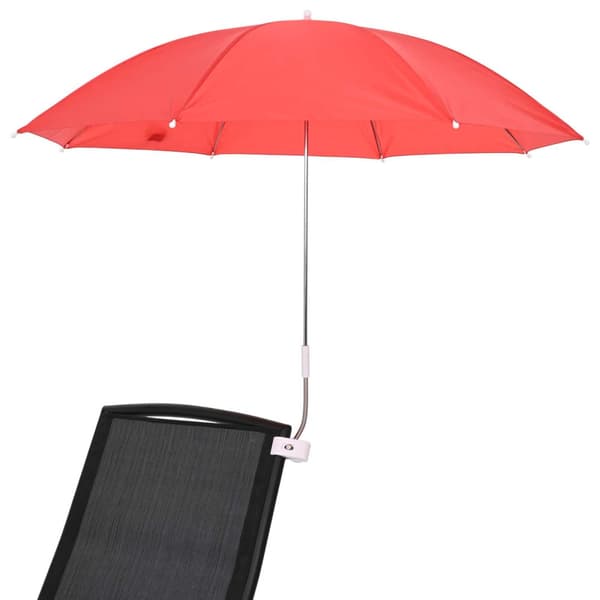 Paraply med klämma 2 pcs Eldtegelröd Ø 105 x 86 cm