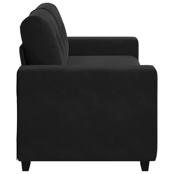 Loveseat soffa svart 180x77x82 cm sammet