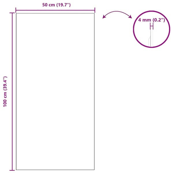 Väggspegel Rektangulär 50 x 100 cm härdat glas