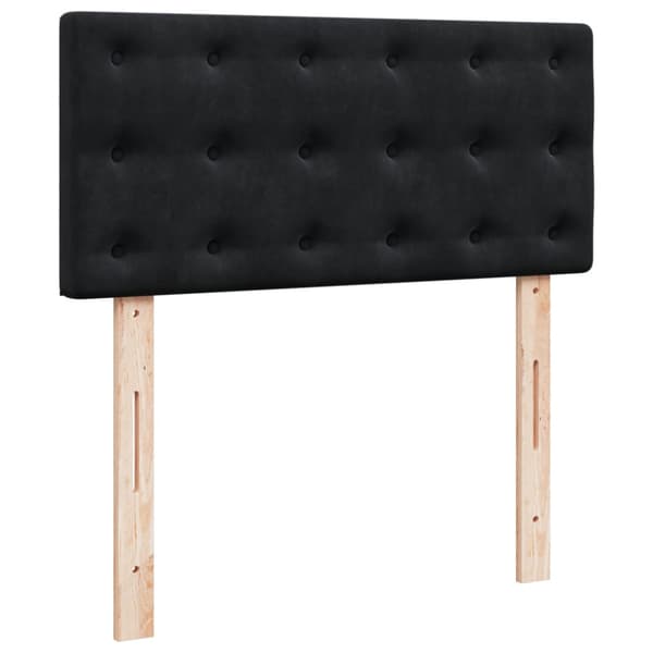 Ramsäng med madrass svart 90x190 cm sammet