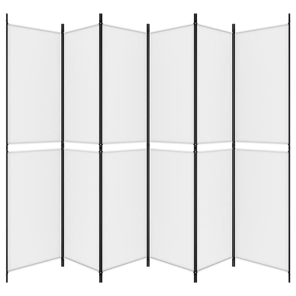 Rumsavdelare 6 paneler vit 300x220 cm tyg