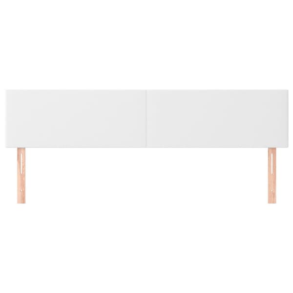 Sänggavlar vit 200x5x78/88 cm konstläder