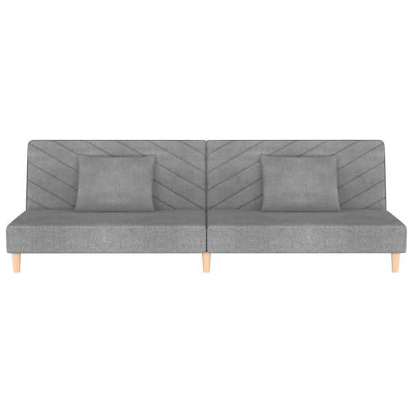 Bäddsoffa 2-sits med två kuddar ljusgrå tyg