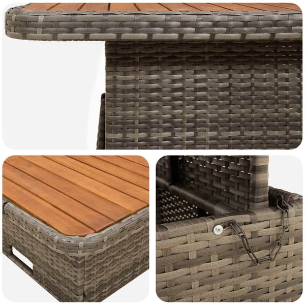 Möbelset med kudde 5 pcs Grå och mörkgrå PE Rattan