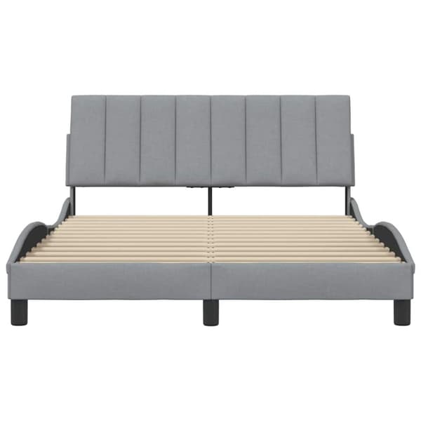 Bed Frame without Mattress "Hanko" Light Grey 120x200 cm Fabric