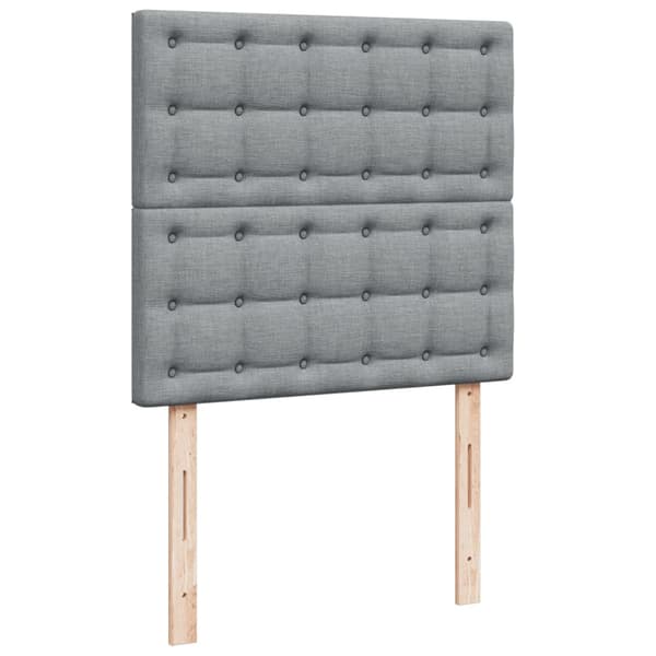 Ramsäng med madrass ljusgrå 80x200 cm tyg
