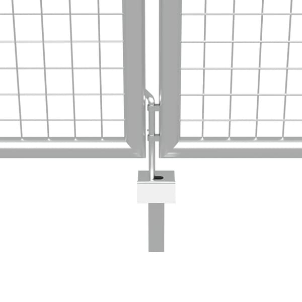 Trädgårdsgrind galvaniserat stål 400x150 cm silver