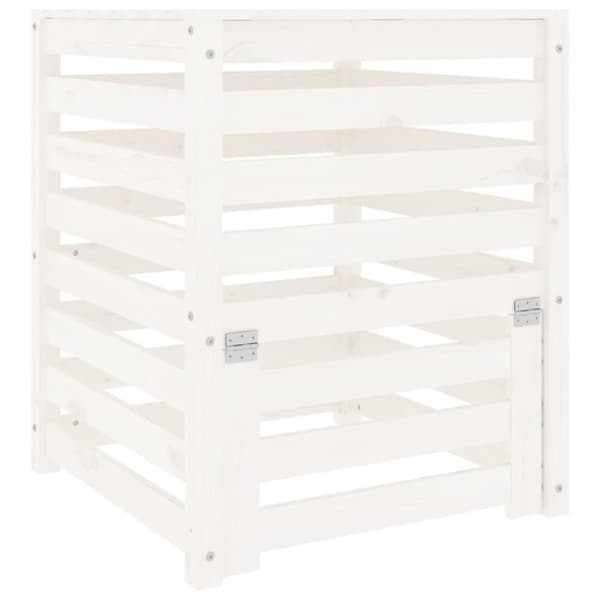 Kompostlåda vit 63,5x63,5x77,5 cm massiv furu