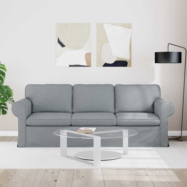 Soffa Ljusgrå 215 x 82 x 80 cm tyg