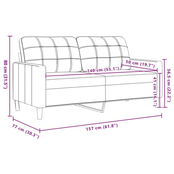 Soffa 2-sits mörkgrön 140 cm sammet
